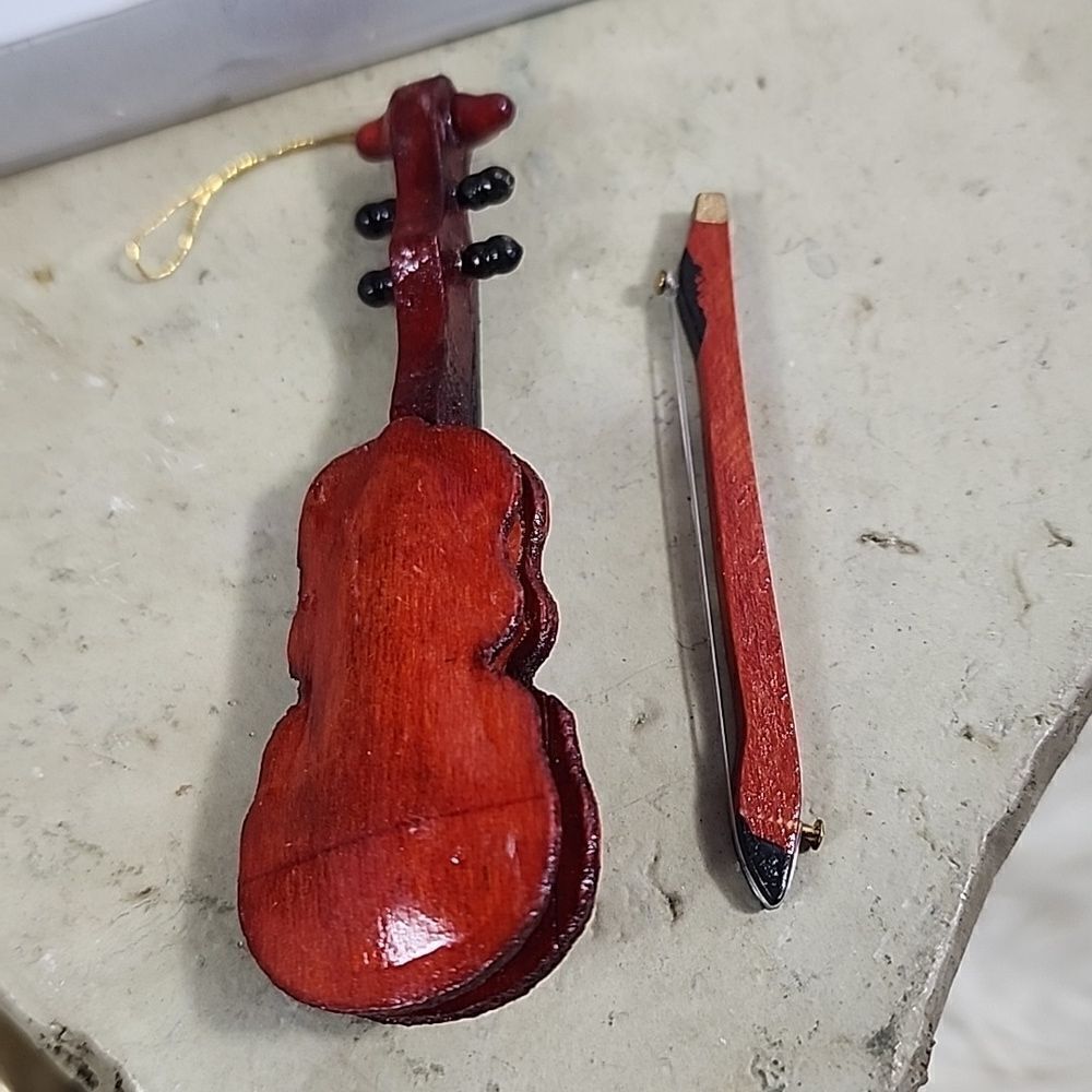 Violin and Box Boxed Ornament Set - Picture 6 of 6